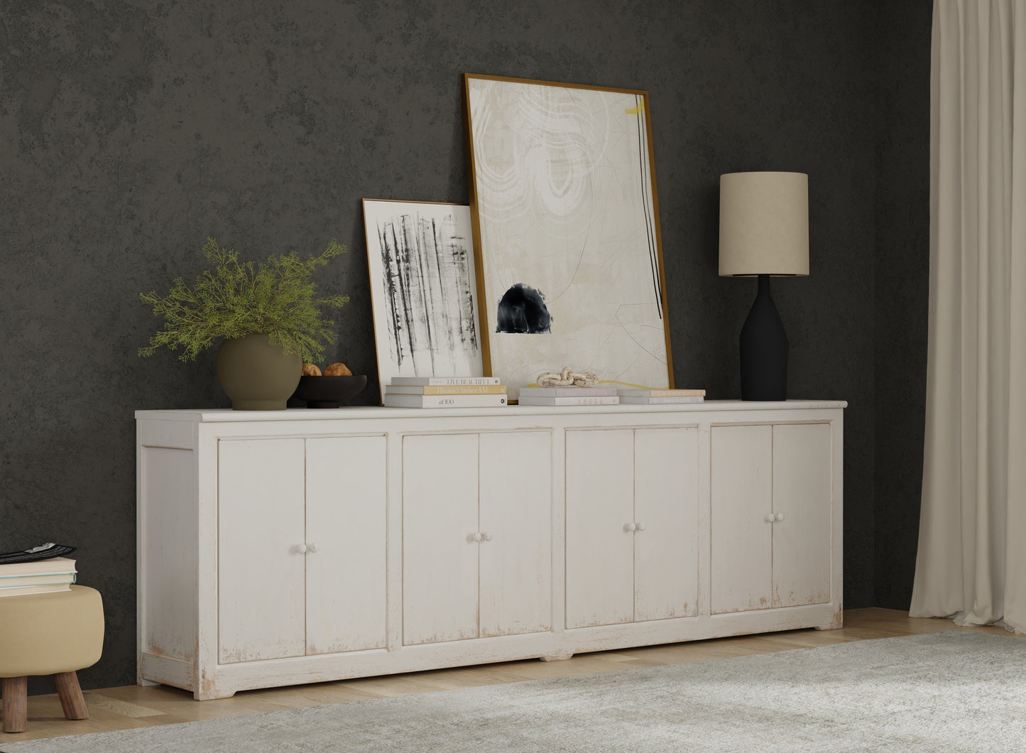 Sarreid - Eight Is Enough Sideboard  Whitewash - White - Traditional