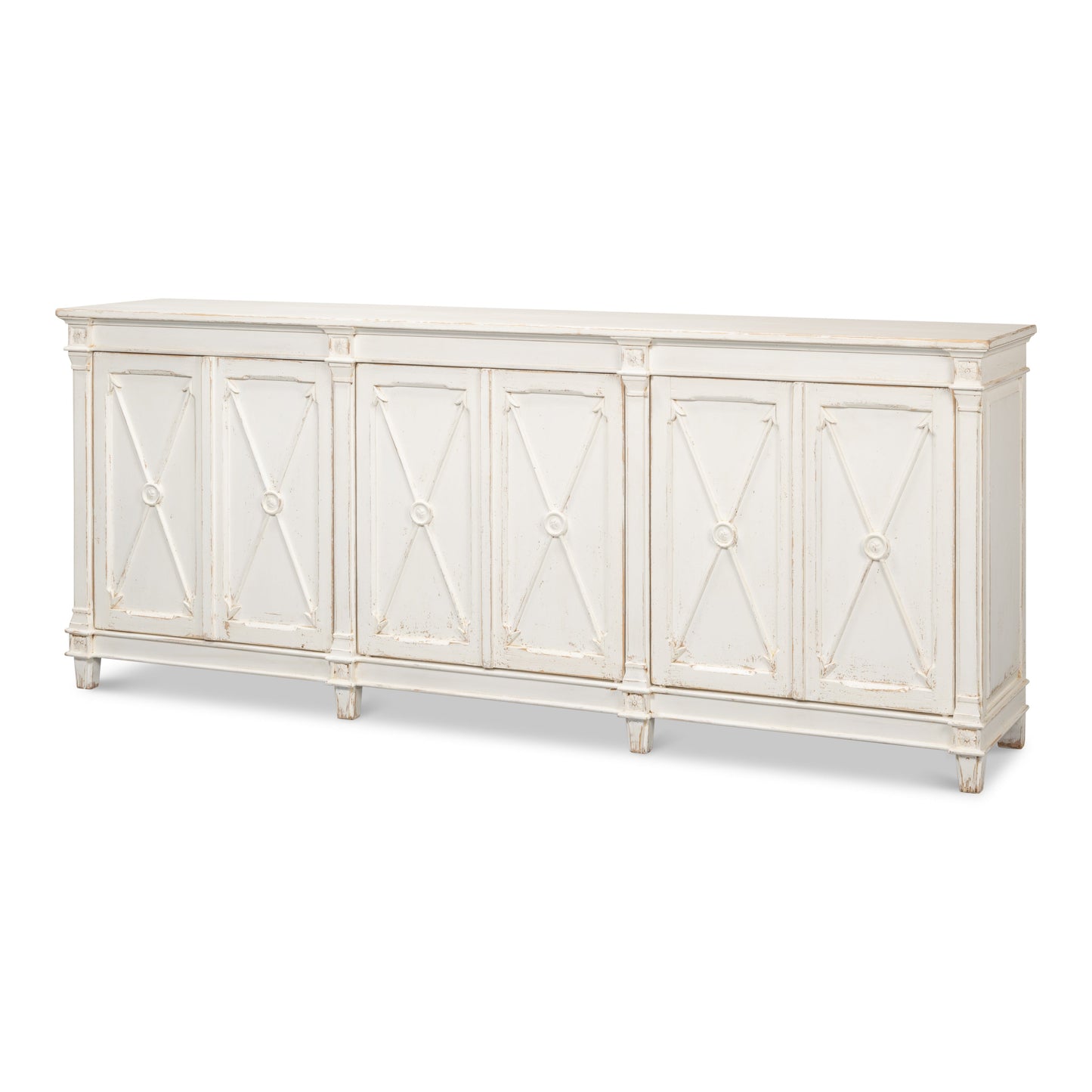 Sarreid - Marksman Sideboard  Whitewash - White - Traditional
