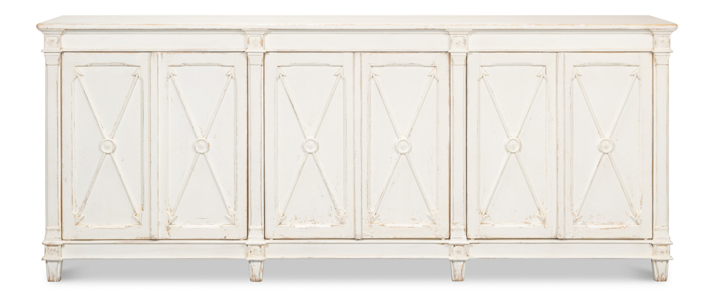 Sarreid - Marksman Sideboard  Whitewash - White - Traditional