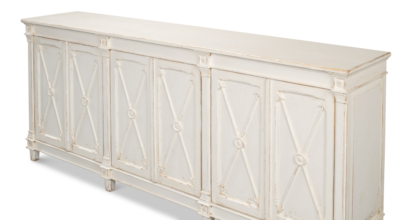 Sarreid - Marksman Sideboard  Whitewash - White - Traditional