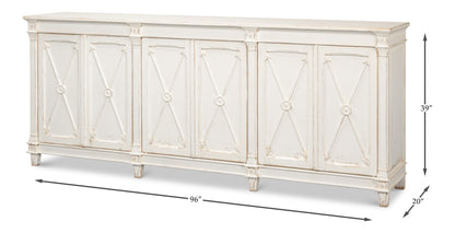 Sarreid - Marksman Sideboard  Whitewash - White - Traditional