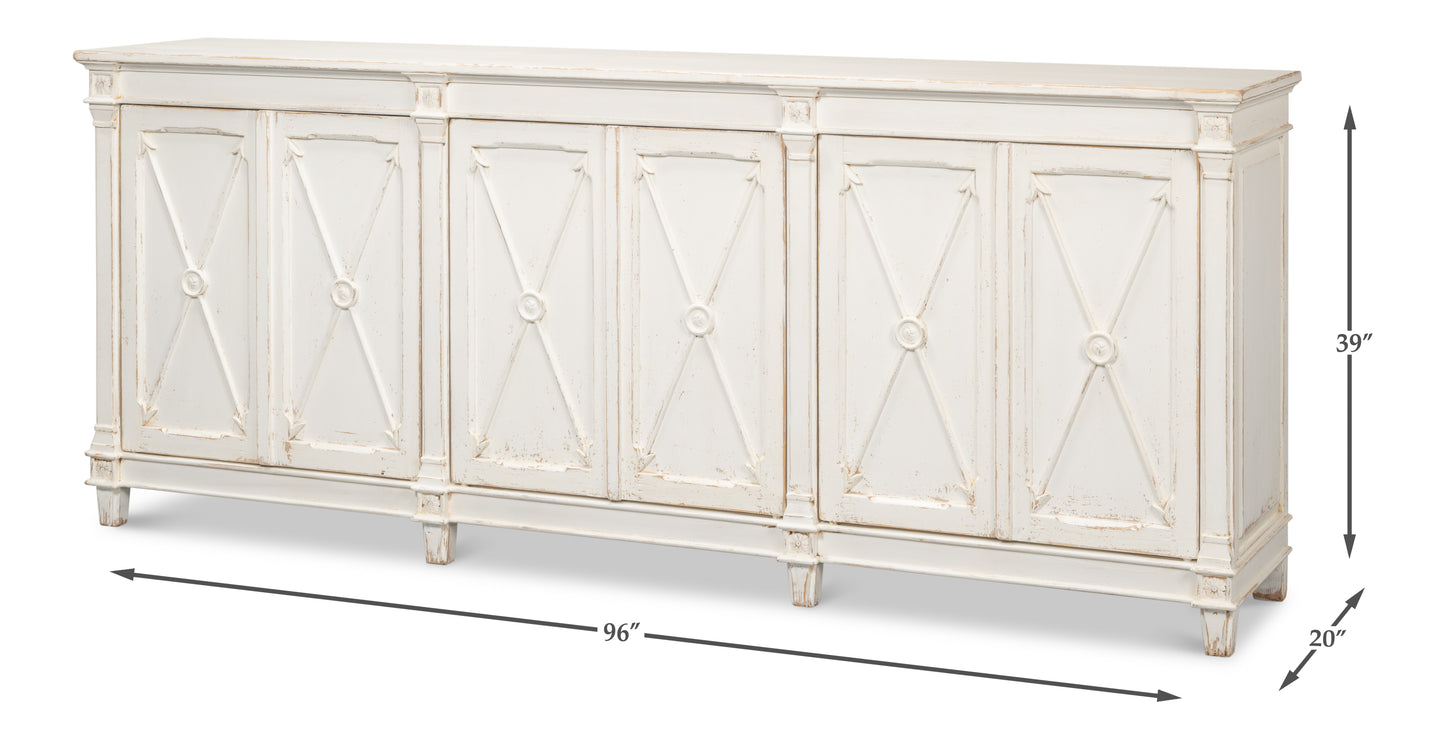 Sarreid - Marksman Sideboard  Whitewash - White - Traditional