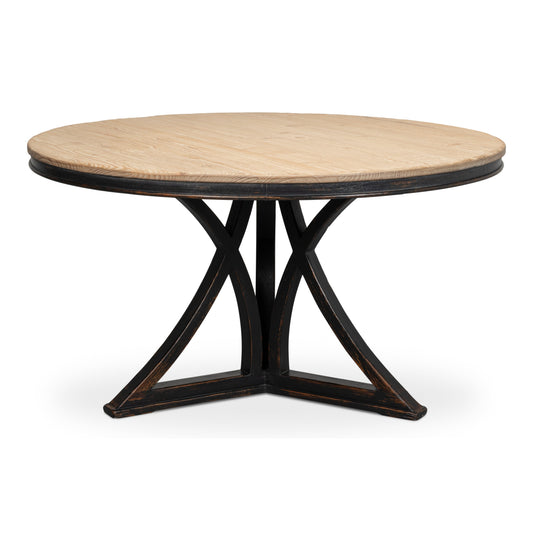 Sarreid - Flying Buttress Dining Table Ant. Black - Black - Transitional