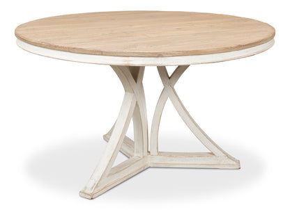 Sarreid - Flying Buttress Dining Table Ant. White - White - Transitional