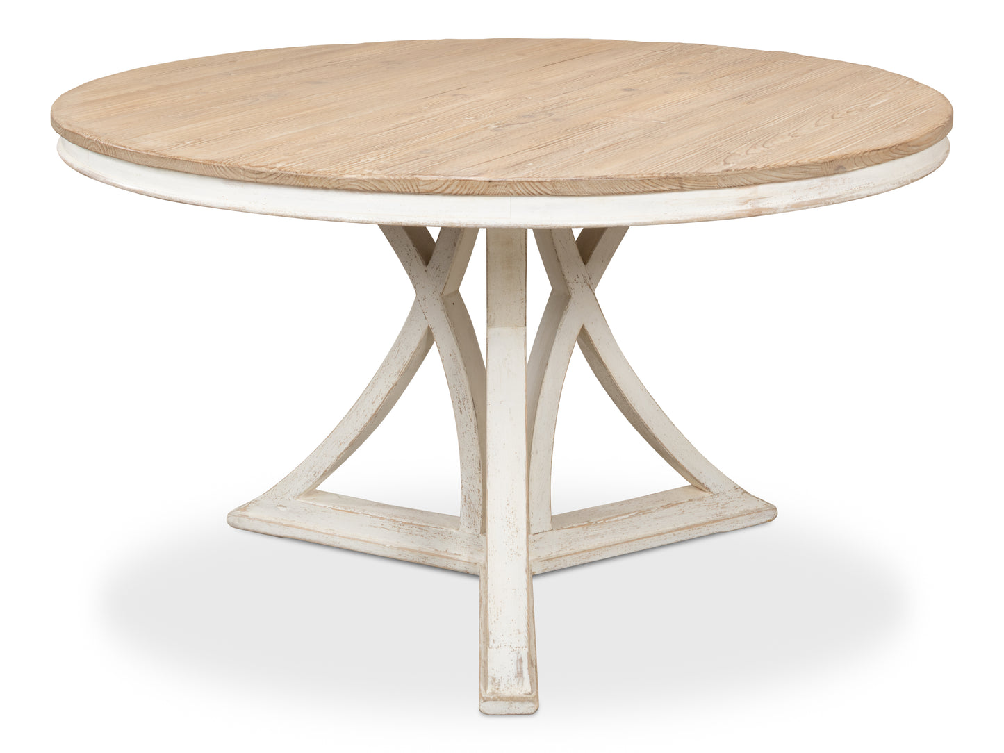 Sarreid - Flying Buttress Dining Table Ant. White - White - Transitional