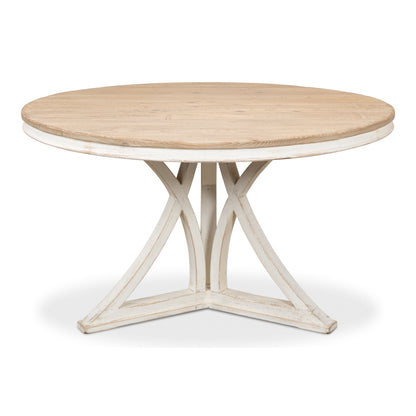 Sarreid - Flying Buttress Dining Table Ant. White - White - Transitional