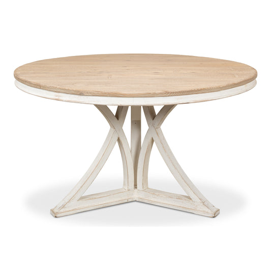 Sarreid - Flying Buttress Dining Table Ant. White - White - Transitional