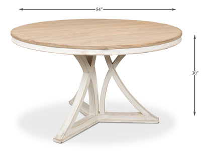 Sarreid - Flying Buttress Dining Table Ant. White - White - Transitional
