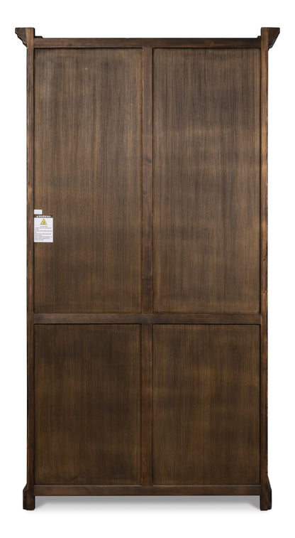 Sarreid - Edgar Allan Glass Bookcase - White - Traditional