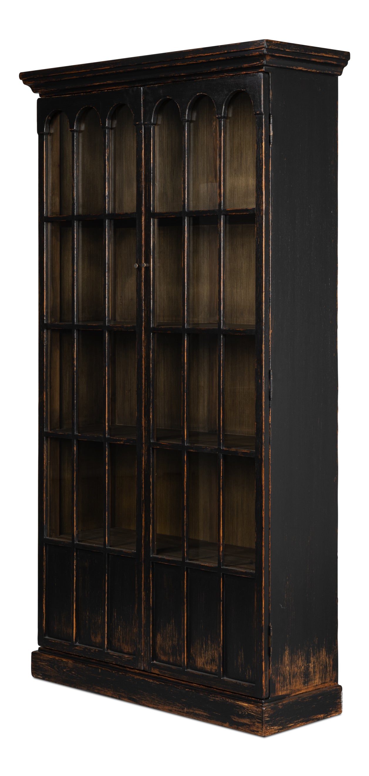 Sarreid - Edgar Allan Glass Bookcase - White - Traditional