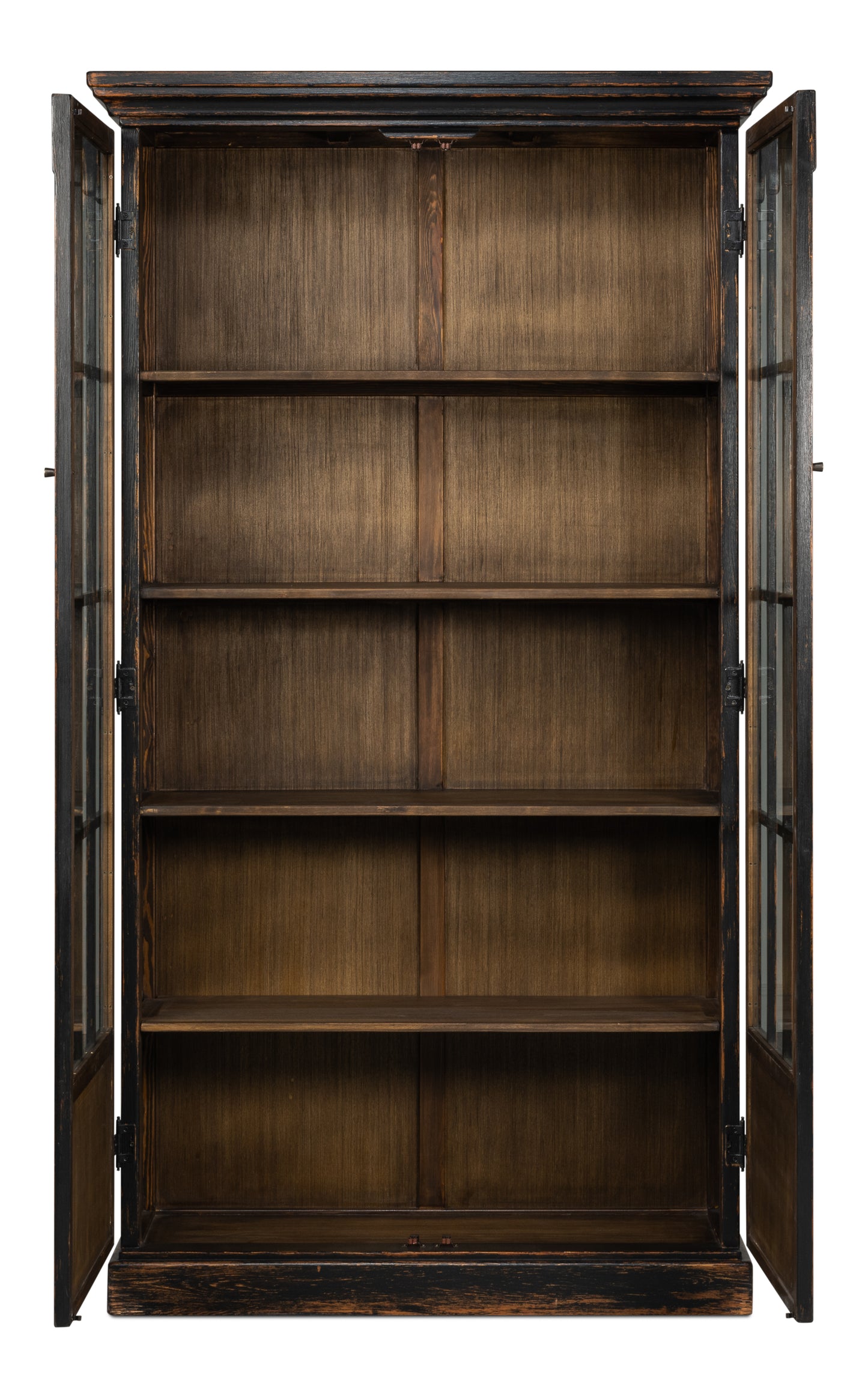 Sarreid - Edgar Allan Glass Bookcase - White - Traditional