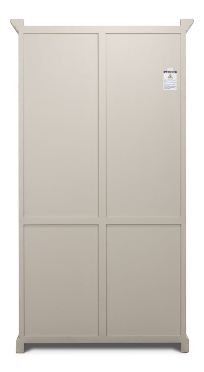 Sarreid - Edgar Allan Glass Bookcase - White - Traditional