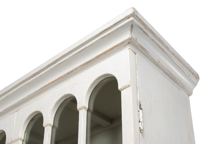 Sarreid - Edgar Allan Glass Bookcase - White - Traditional