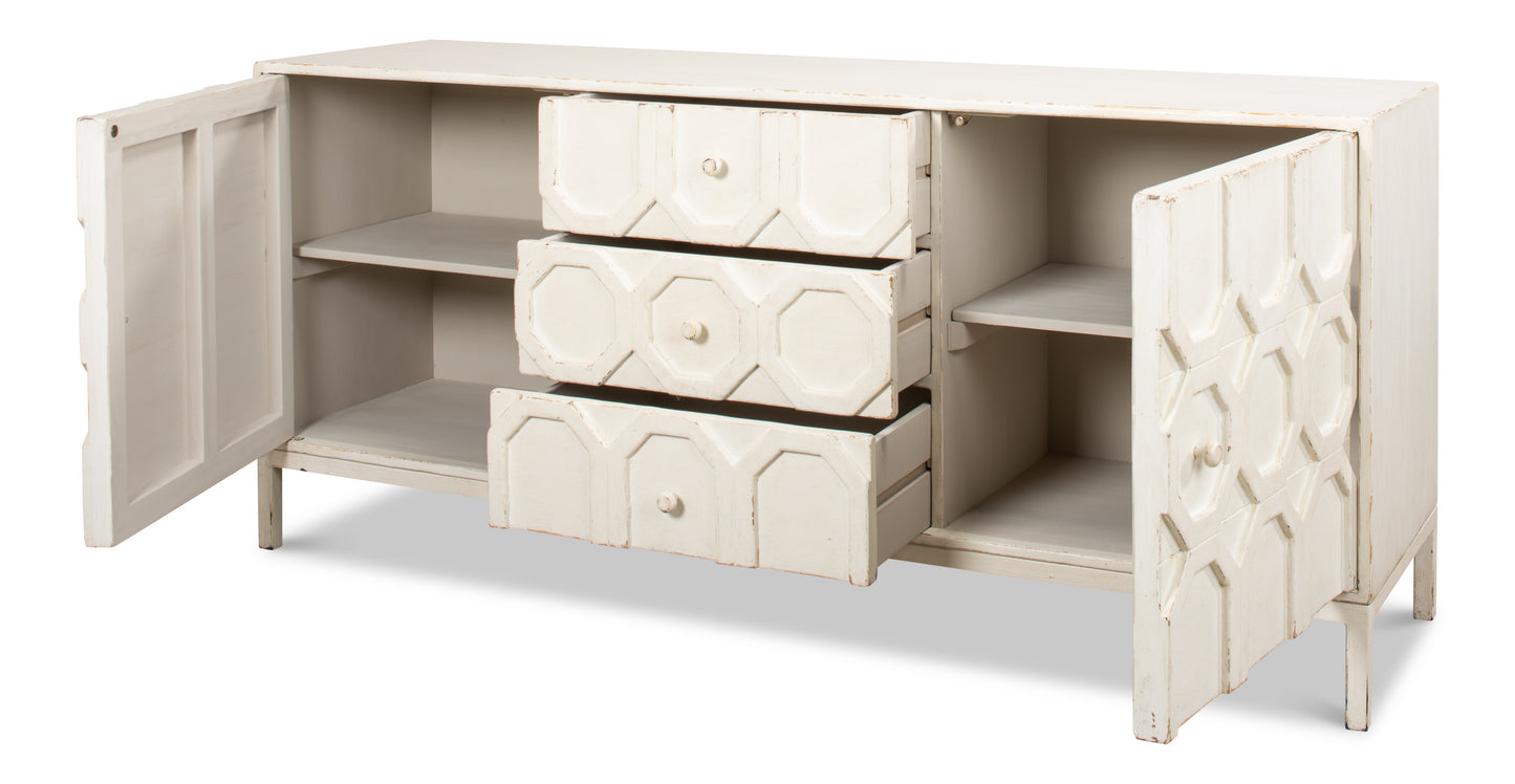 Sarreid - Becket Sideboard  Antique White - White - Transitional
