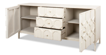 Sarreid - Becket Sideboard  Antique White - White - Transitional
