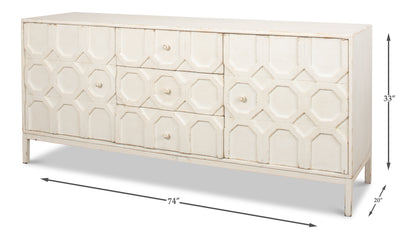 Sarreid - Becket Sideboard  Antique White - White - Transitional