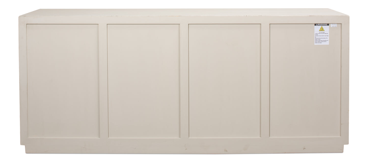 Sarreid - Hollis 4 Door Sideboard  Ant.White - White - Transitional