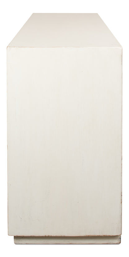 Sarreid - Hollis 4 Door Sideboard  Ant.White - White - Transitional