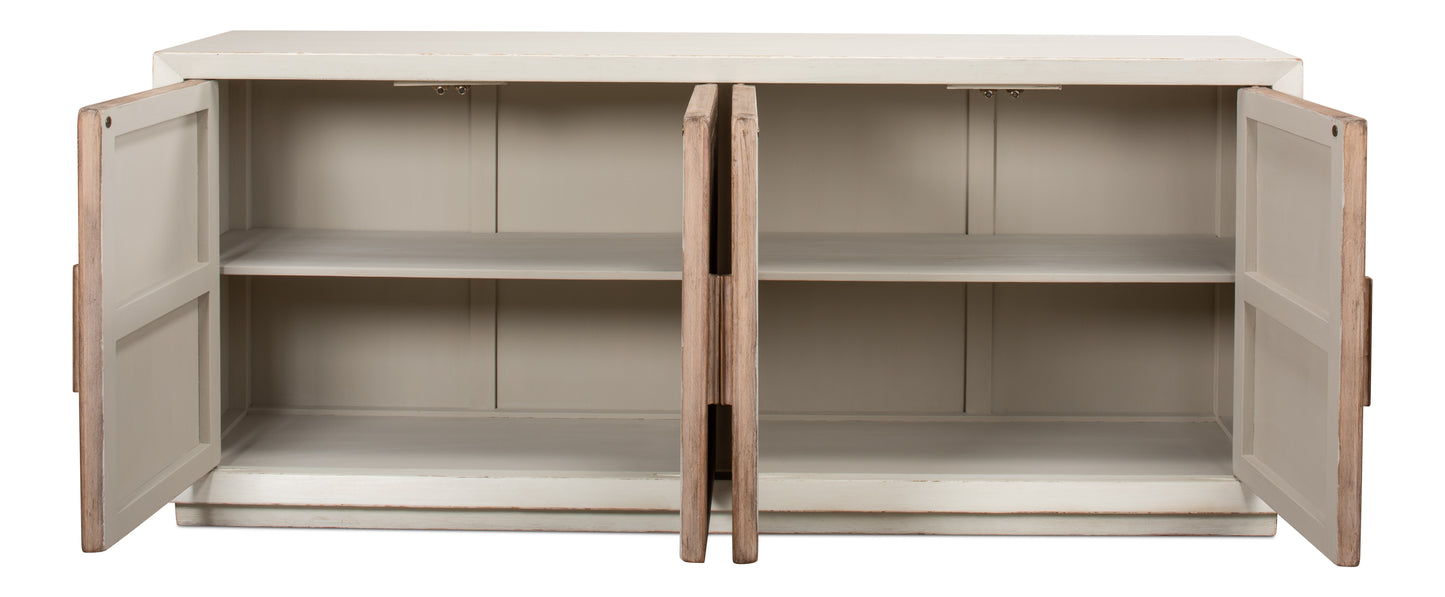 Sarreid - Hollis 4 Door Sideboard  Ant.White - White - Transitional
