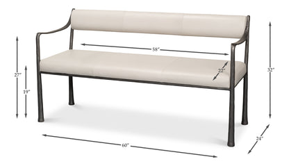 Sarreid - Eliana Bench - White - Modern