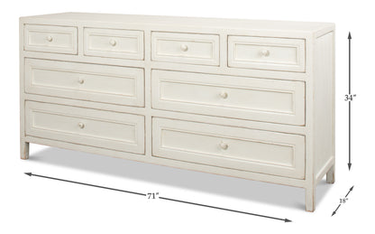 Sarreid - Ezra Sideboard  Antique White - White - Transitional