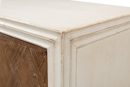 Sarreid - Argyle Sideboard  2 Doors  Antique White - White - Transitional