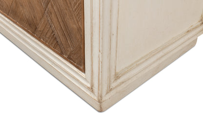 Sarreid - Argyle Sideboard  2 Doors  Antique White - White - Transitional