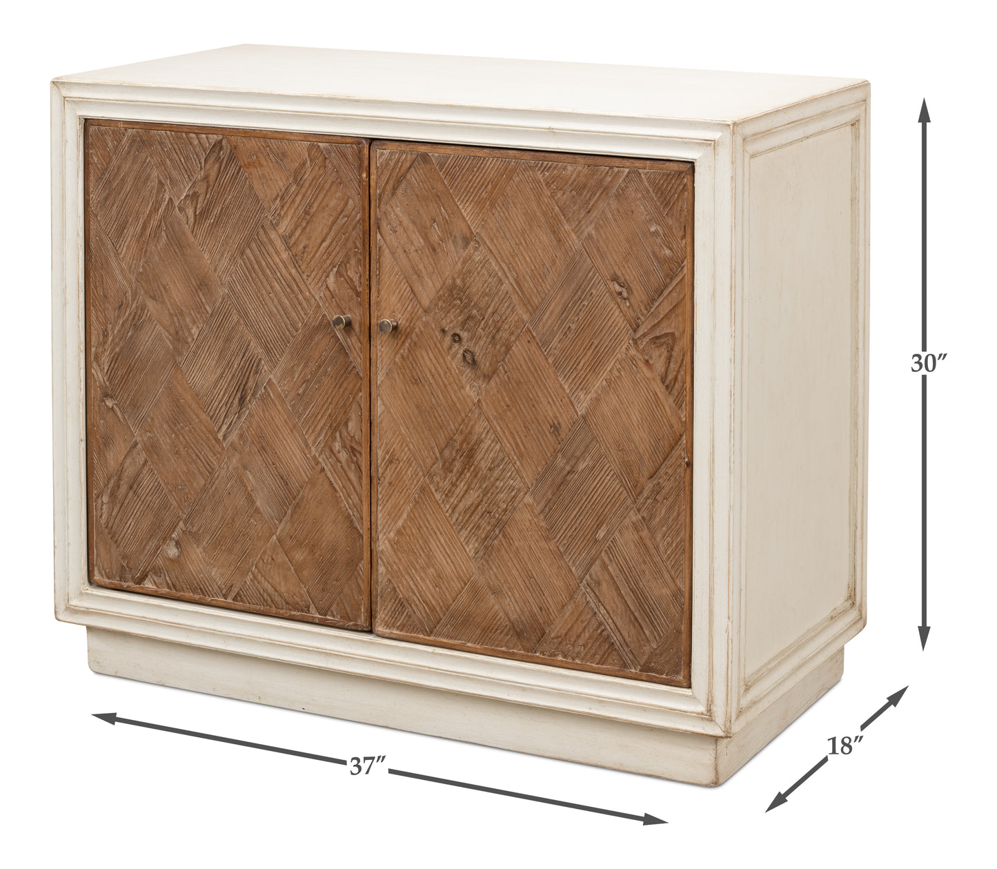 Sarreid - Argyle Sideboard  2 Doors  Antique White - White - Transitional