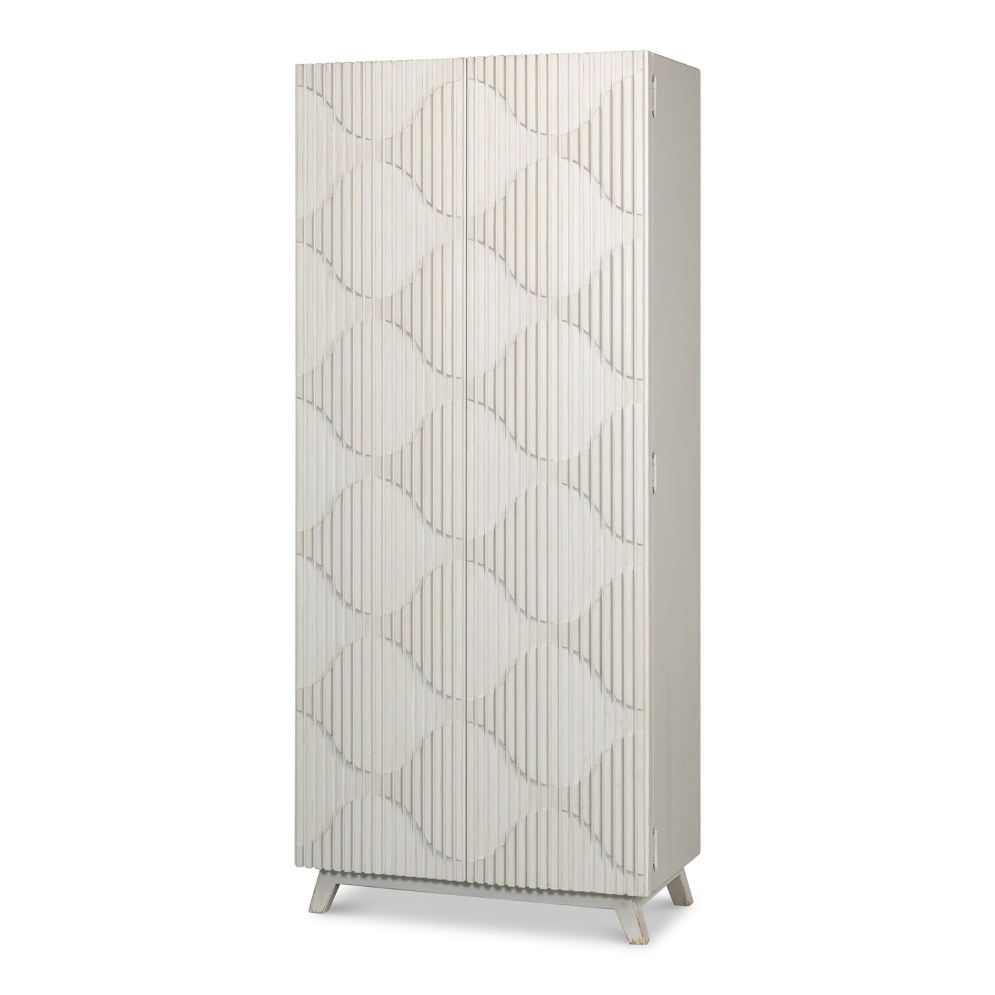 Sarreid - Lola Cupboard  Antique White - White - Transitional