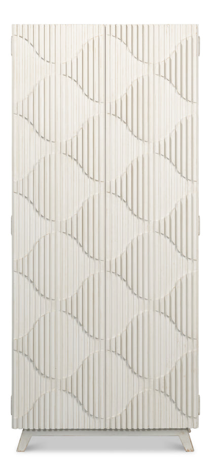 Sarreid - Lola Cupboard  Antique White - White - Transitional