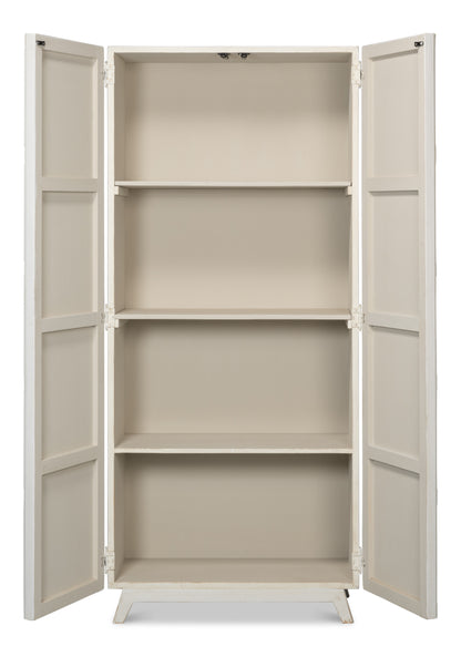 Sarreid - Lola Cupboard  Antique White - White - Transitional