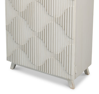 Sarreid - Lola Cupboard  Antique White - White - Transitional