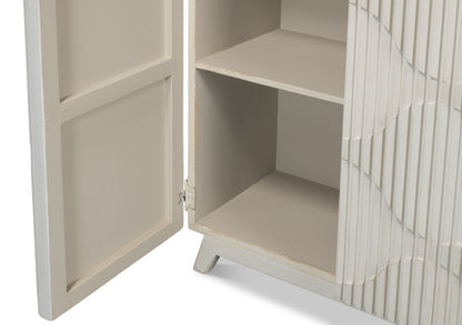 Sarreid - Lola Cupboard  Antique White - White - Transitional