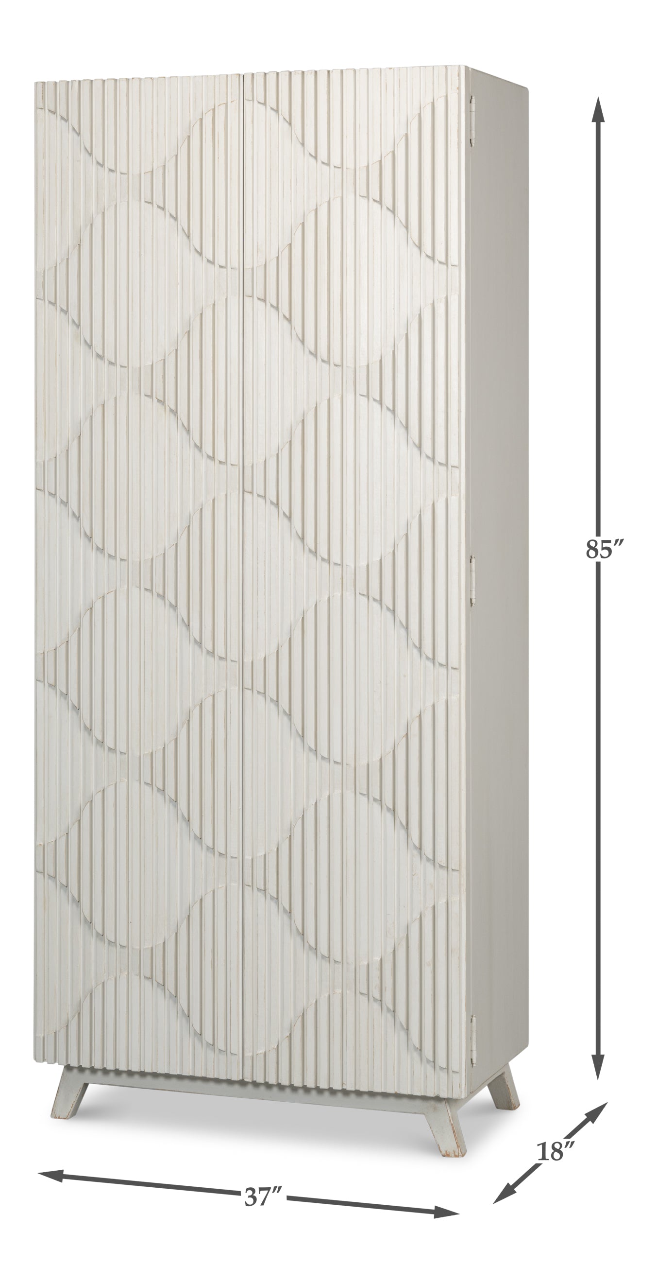 Sarreid - Lola Cupboard  Antique White - White - Transitional