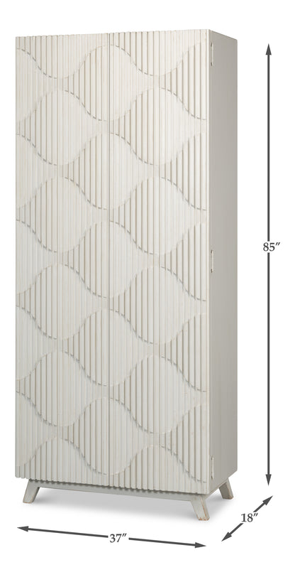 Sarreid - Lola Cupboard  Antique White - White - Transitional