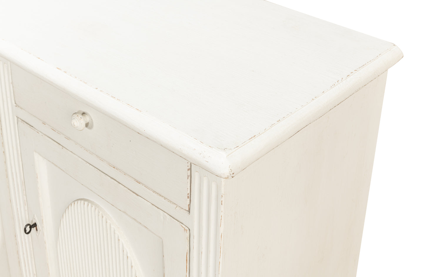Sarreid - Ribbon Three Door Sideboard  Ant.White - White - Transitional