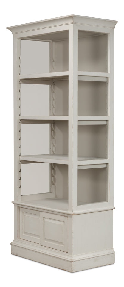 Sarreid - Zoey Bookcase  Antique White - White - Transitional