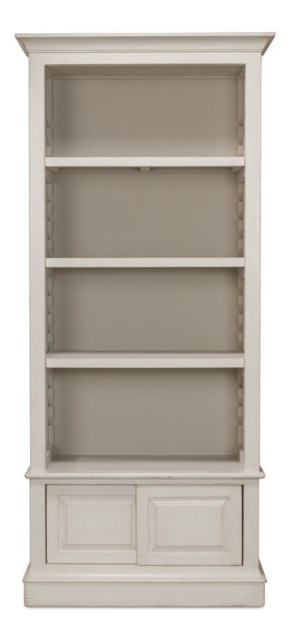 Sarreid - Zoey Bookcase  Antique White - White - Transitional