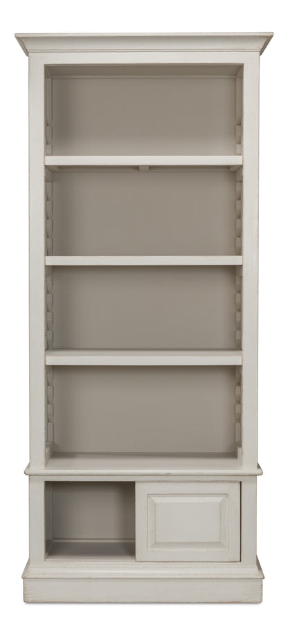 Sarreid - Zoey Bookcase  Antique White - White - Transitional