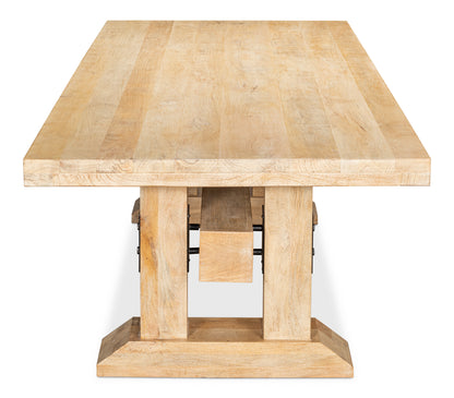 Sarreid - Stoltman Pedestal Dining Table - NATURAL - Farmhouse