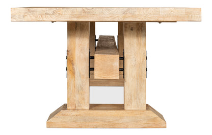 Sarreid - Stoltman Pedestal Dining Table - NATURAL - Farmhouse