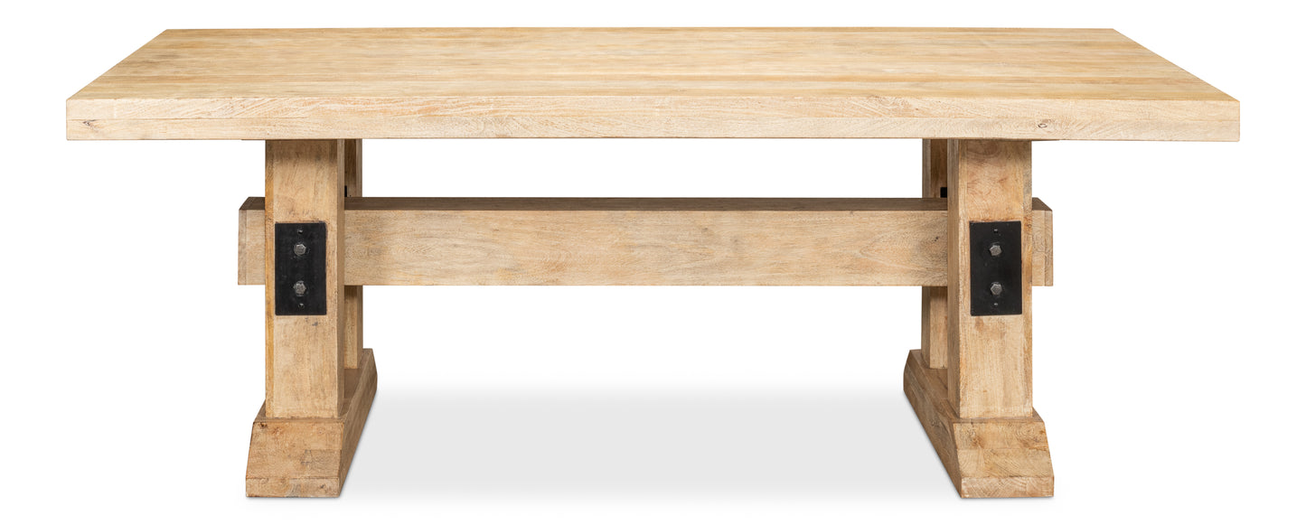 Sarreid - Stoltman Pedestal Dining Table - NATURAL - Farmhouse
