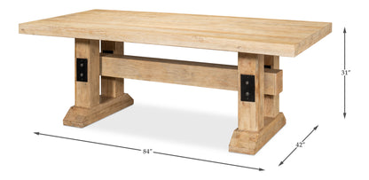 Sarreid - Stoltman Pedestal Dining Table - NATURAL - Farmhouse