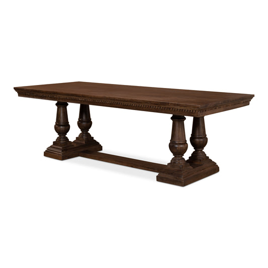 Sarreid - Joshua Pedestal Dining Table - Brown - Farmhouse