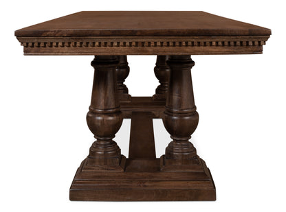 Sarreid - Joshua Pedestal Dining Table - Brown - Farmhouse