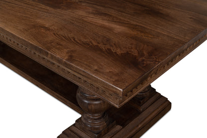 Sarreid - Joshua Pedestal Dining Table - Brown - Farmhouse