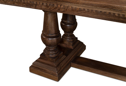 Sarreid - Joshua Pedestal Dining Table - Brown - Farmhouse