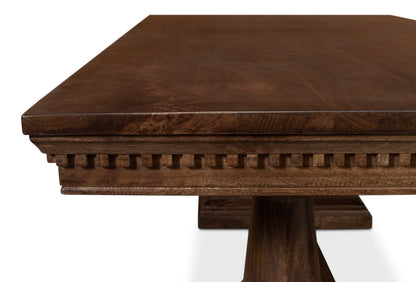 Sarreid - Joshua Pedestal Dining Table - Brown - Farmhouse