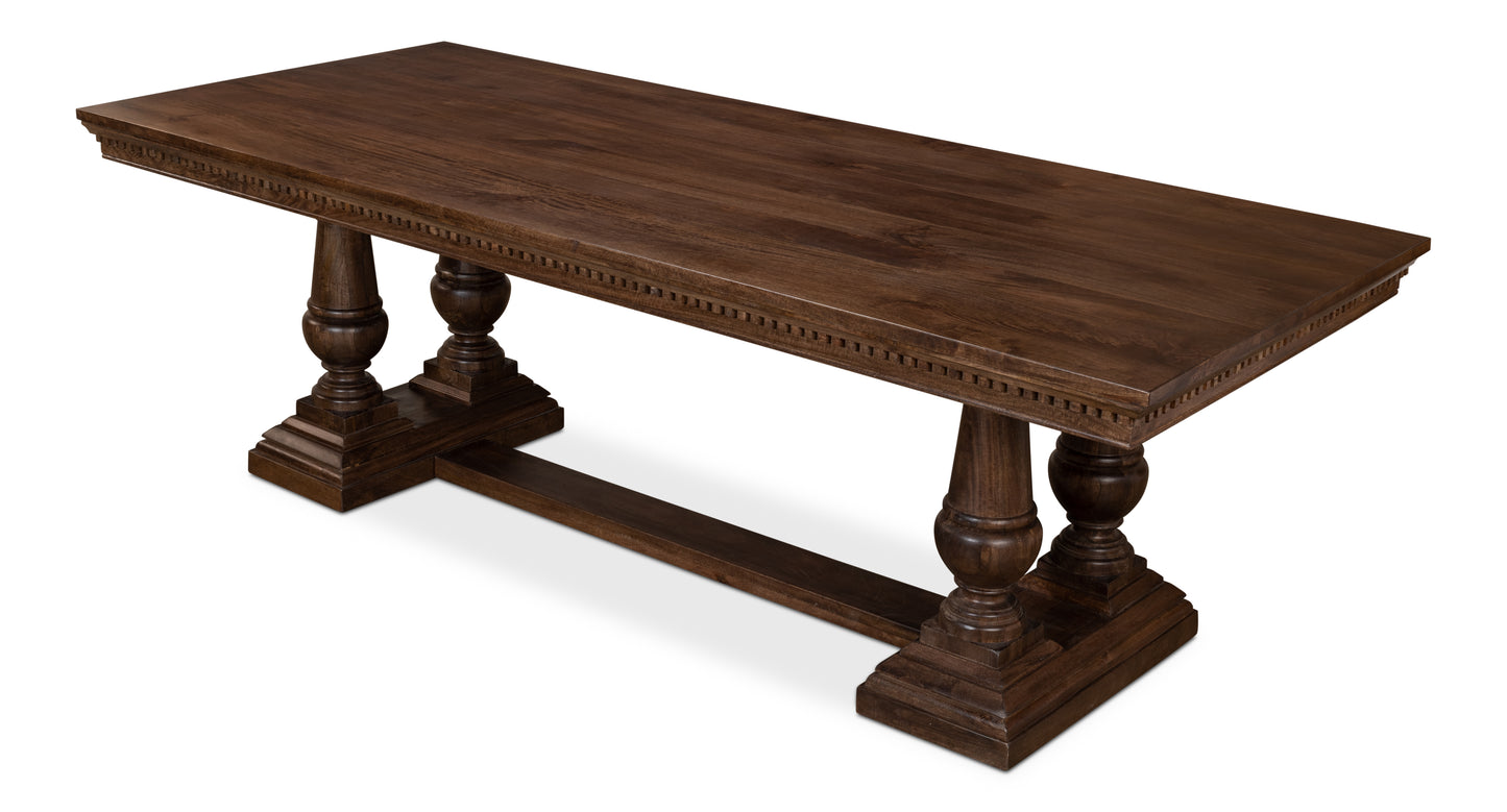 Sarreid - Joshua Pedestal Dining Table - Brown - Farmhouse