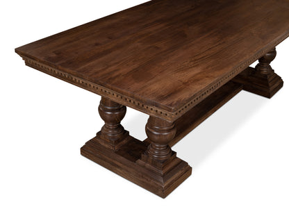 Sarreid - Joshua Pedestal Dining Table - Brown - Farmhouse